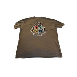 Harry Potter Hogwarts Crest‎ T-Shirt Gray 3XL Wizarding World Graphic Tee Unisex